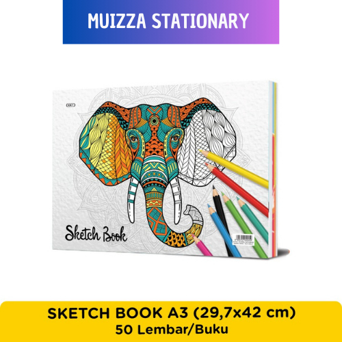 

KIKY Sketch Book / Buku Sketsa Ukuran A3 - Isi 50 Lbr