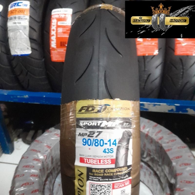 BAN FDR MP27 90/80-14 43S FDR MP27 100/80-14 TUBELESS SOFT COMPOUND PRODUKSI TERBARU