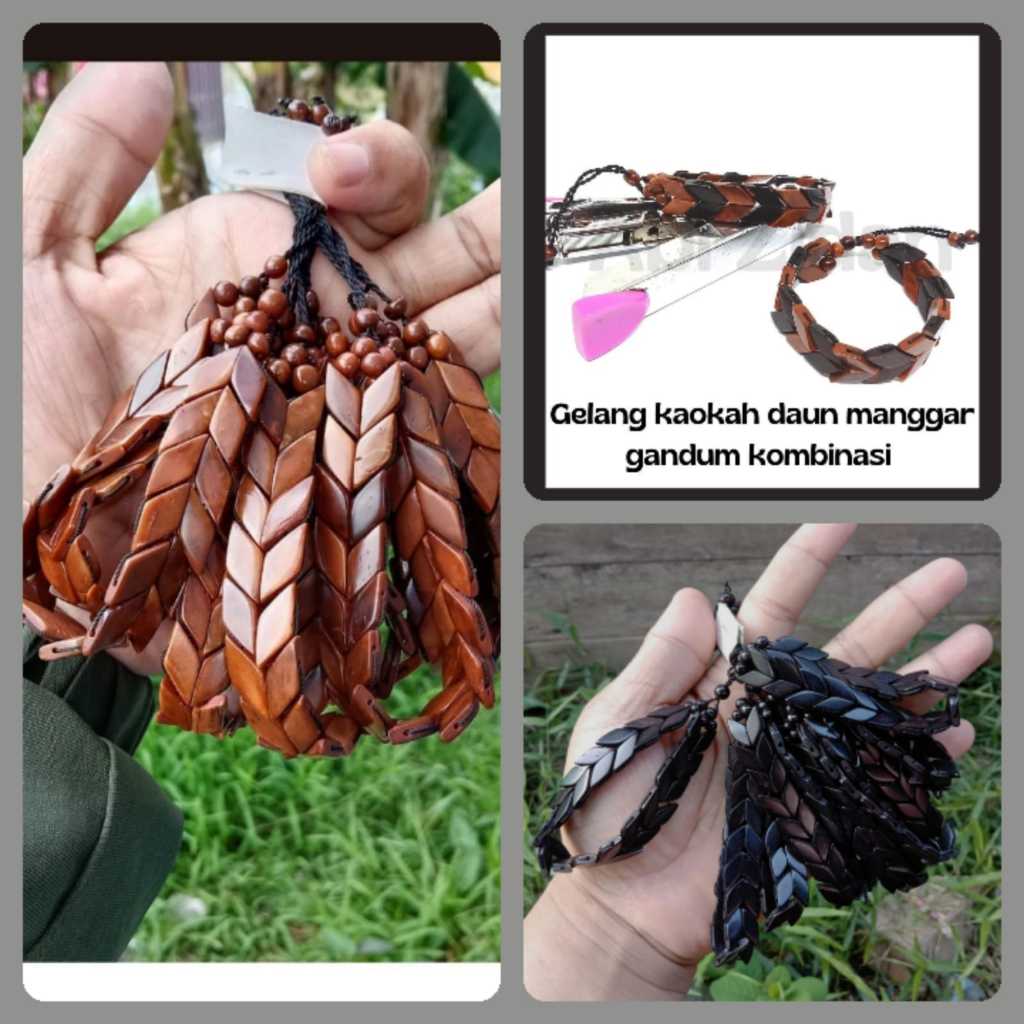 gelang kaokah kokkah kaukah asli original model daun manggar gandum