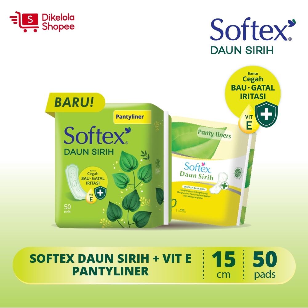 Foto Pantyliner Softex Daun Sirih + Vitamin E isi 50 pads
