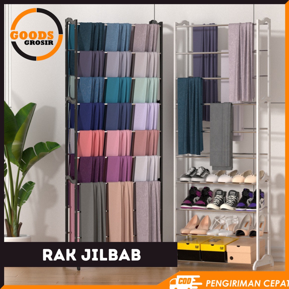 Paling Diminati.. RAK JILBAB | RAK HIJAB | RAK SEPATU 5 SUSUN SERBAGUNA | RAK AMAZING & GANTUNGAN JI
