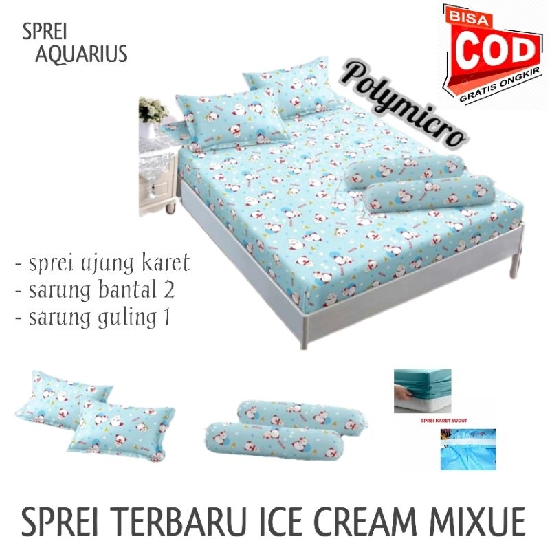 SPREI motif MIXUE ANAK-ANAK SPREI KARAKTER MIXUE TERBARU 2023 SEPERAI UKURAN 180/160 KING QUEEN