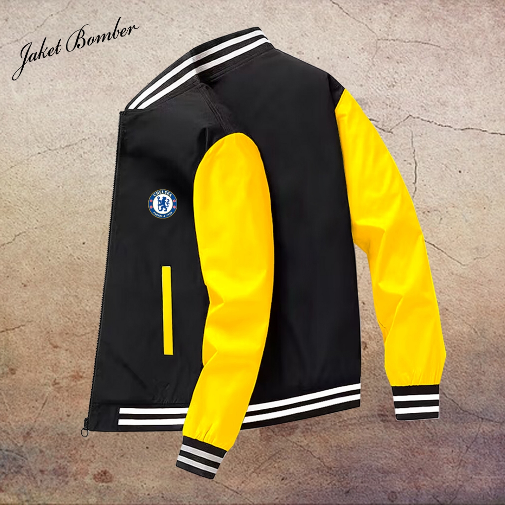 Promo Jaket Bomber Trend Pria Logo Chelsea Bahan Taslan Original / Jaket Waterproof Pria Wanita / Ja
