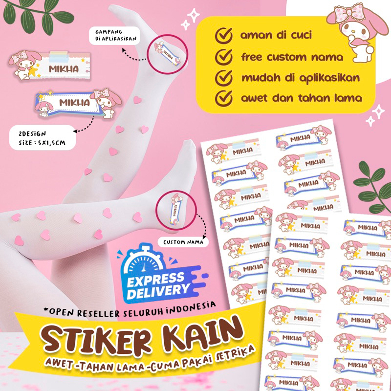 [GIANTPALACE] STICKER KAIN SETRIKA LABEL NAMA BAJU VIRAL ANAK COWOK CUSTOM NAMA