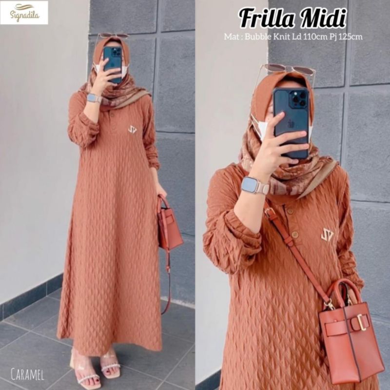 FRILLA MIDIDRESS