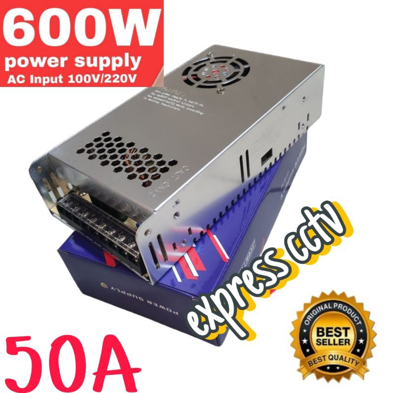 PSU 50A 12V 600W POWER SUPPLY 12 VOLT 50 AMPER TRAFO/TRAVO INDOOR