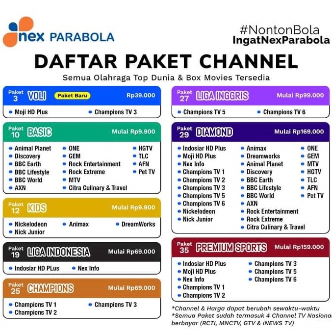 ✦FkN Paket Nex Parabola Matrix DIAMOND, Champions, Liga Indonesia Liga Inggris 30 HARI ❆ ♂