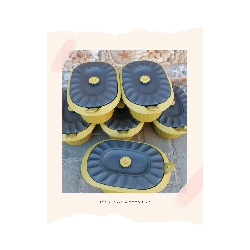 wadah prasmanan oval plastik cantik plus centong