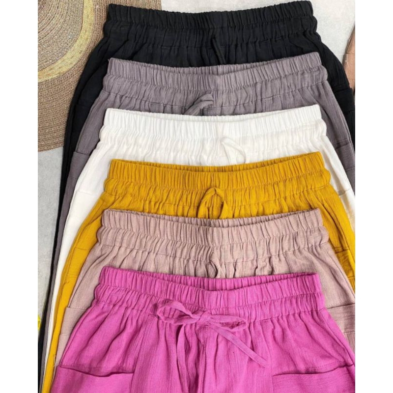 Celana Linen Crinkle 7/9, Haruka Pants