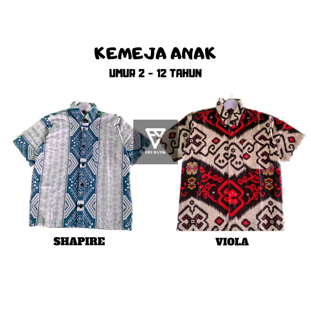 Baju Batik Anak Laki Laki Songket VIOLA & SAPHIRE  Batik Anak Laki laki Premium  Kemeja Anak