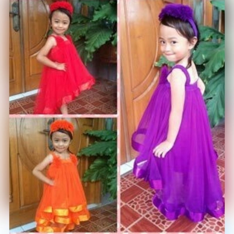 Baju anak perempuan/model ekor duyung/dres tutu/dres tile/usia 1-12th