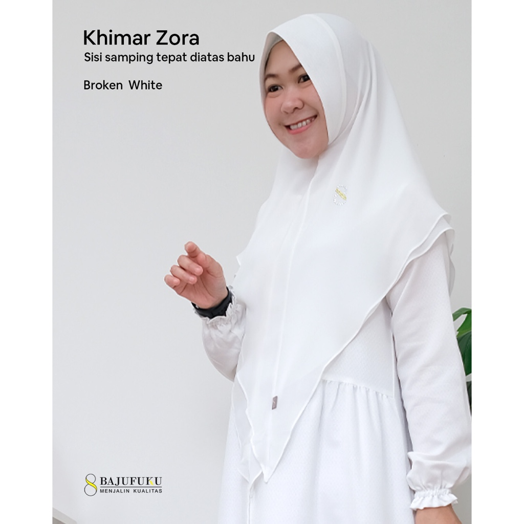 BAJUFUKU KHIMAR WHITE SERIES GAMIS DOBBY PREMIUM