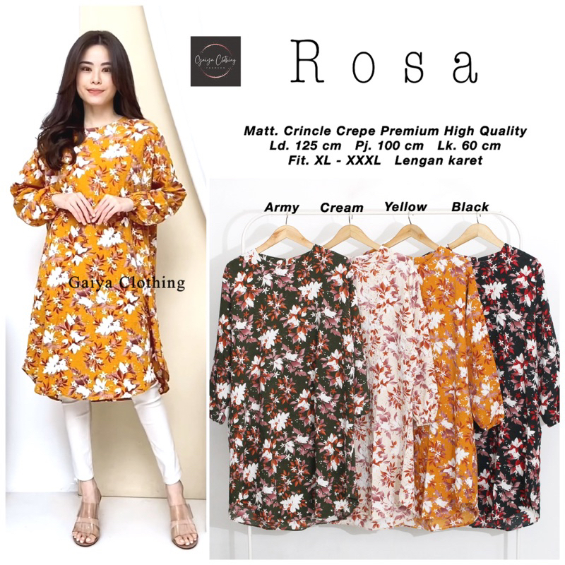 TUNIK JUMBO WANITA KATUN CRINCLE PREMIUM LD. 125 - ROSA TUNIK