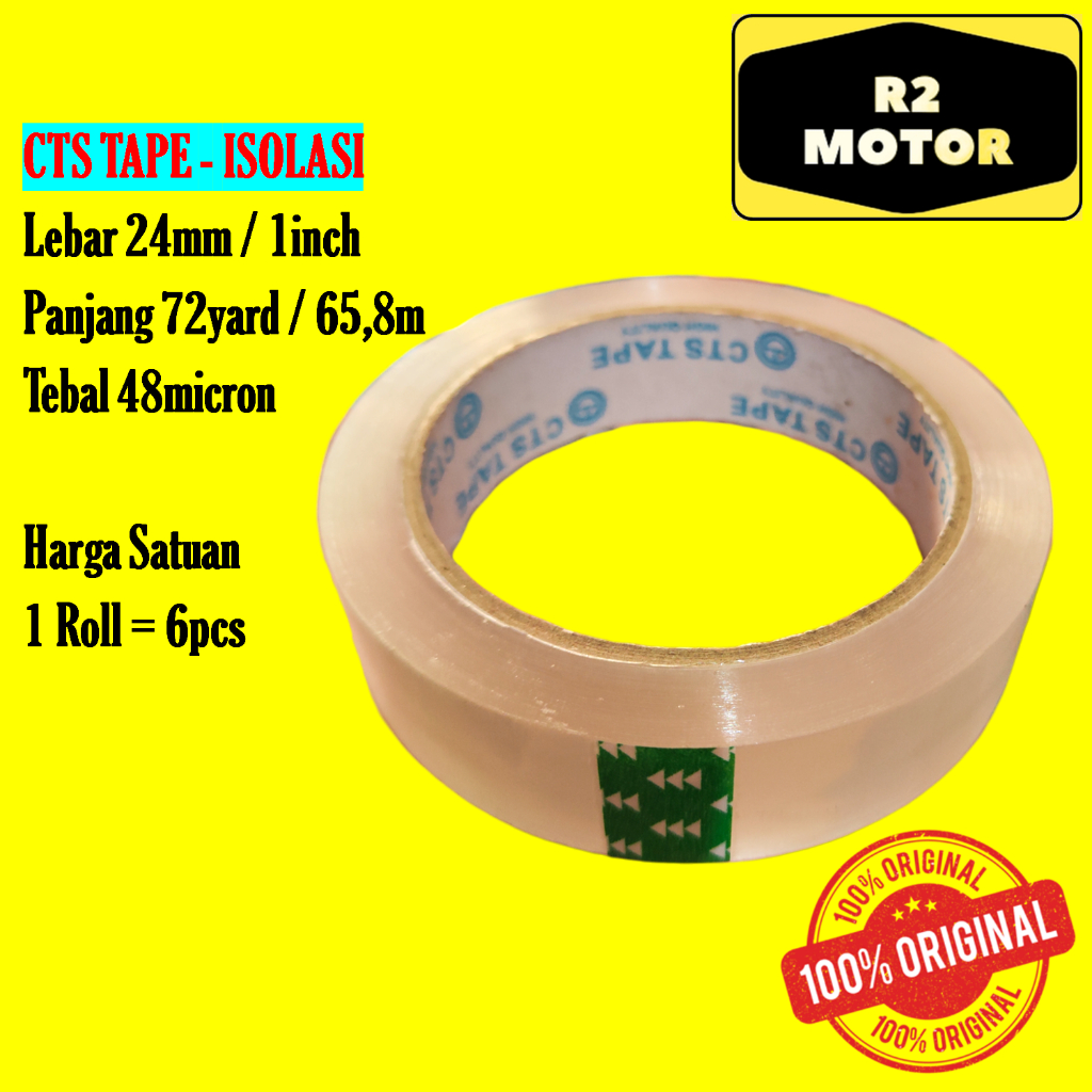 

CTS TAPE ISOLASI BENING LEBAR 24MM PANJANG 72 YARD TEBAL 48 MICRON