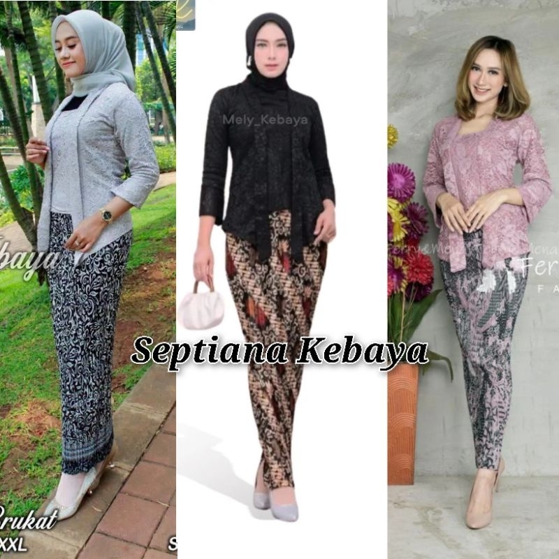 New Setelan kebaya kutubaru brokat / kebaya modern kutubaru / kutubaru  brokat