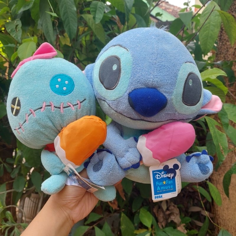 Boneka Stitch dan Scrump Ice Cream Series Plush original Disney SEGA