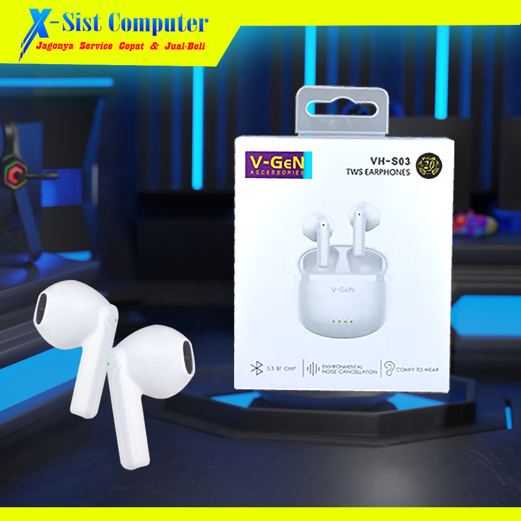 TWS VGEN Earphone V-GeN TWS VH-S03 Wireless ENC Type C Bluetooth