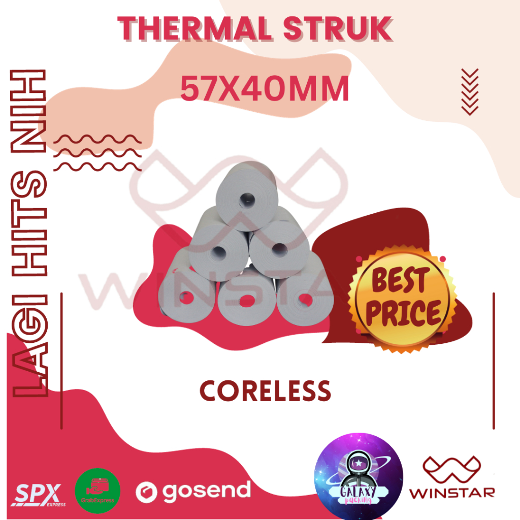 

Kertas Thermal Struk Kasir 57x40 mm Coreless