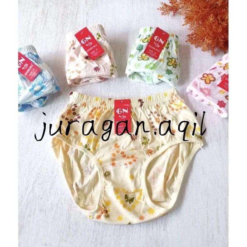 3PCS CD WANITA GOLDEN NICK MOTIF BUNGA / Celana Dalam Wanita Golden nick Motif