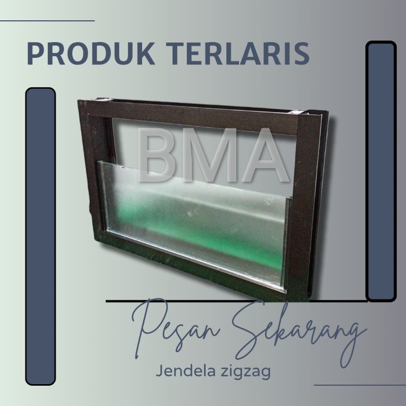 jendela zigzag 40x100 aluminium bovenli kaca