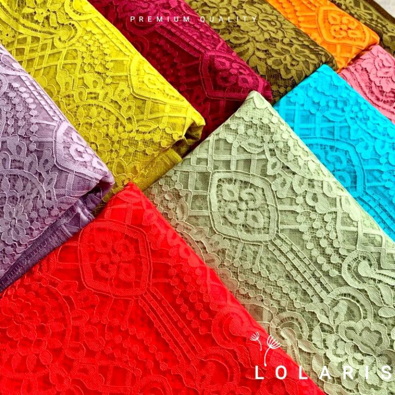 Kain Brokat Semi Prancis Premium – Bahan Kebaya Elegan – Motif Mewah Adem Lembut