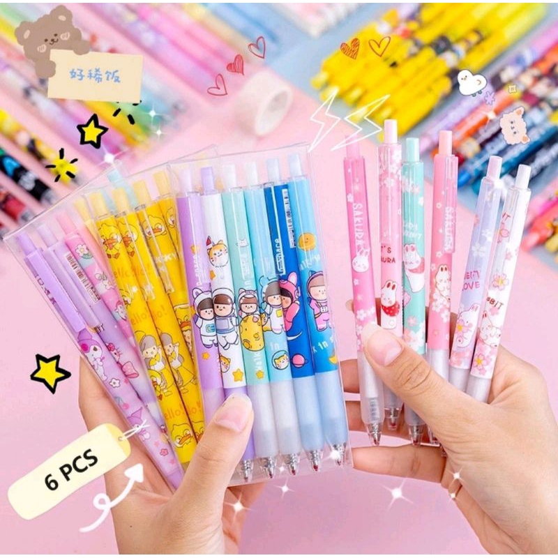 

HEAVENLY | Pulpen Mekanik Tinta Hitam Pena Gel Motif Kartun