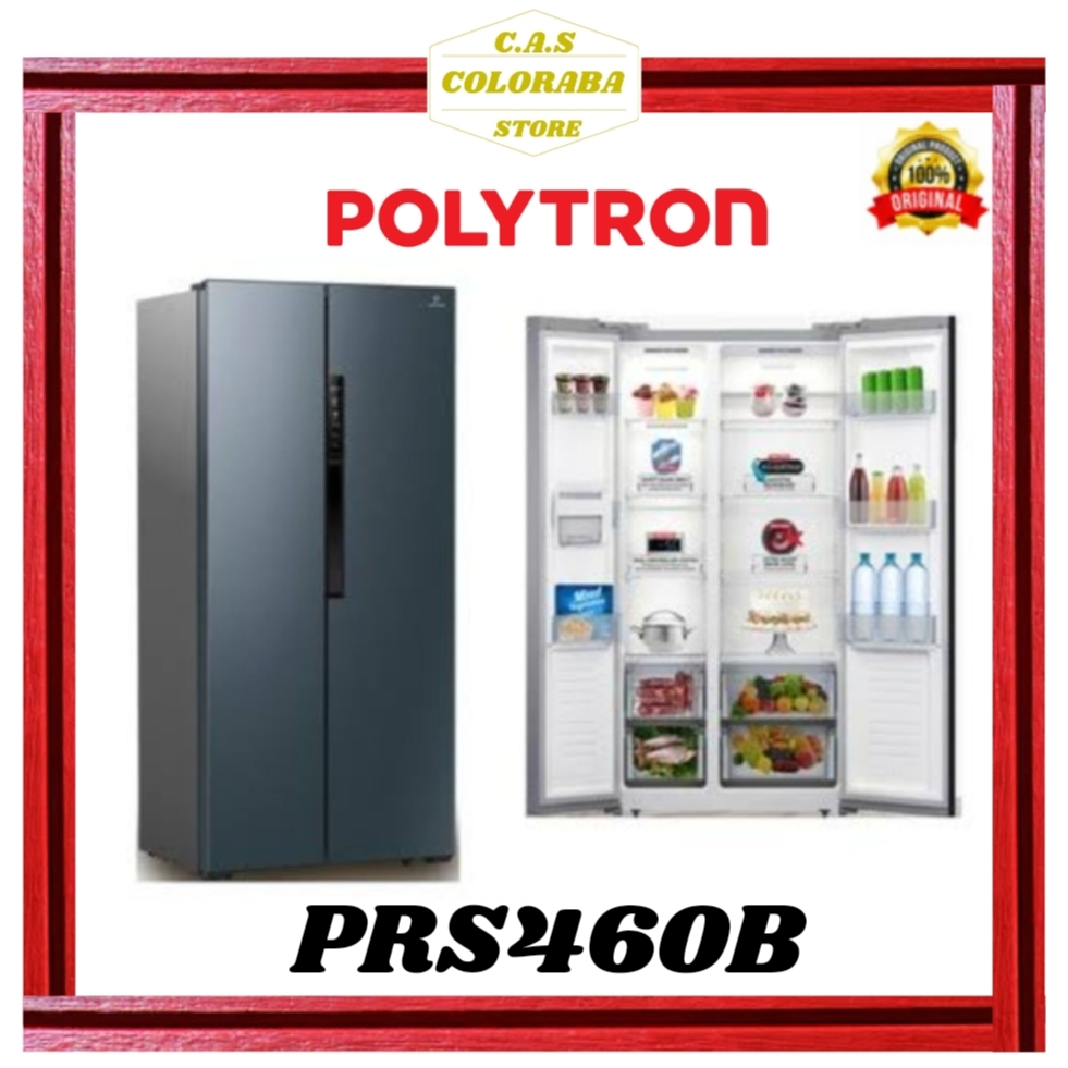 KULKAS POLYTRON PRS460B KULKAS SIDE BY SIDE INVERTER PRS-460-B PRS 460 KULKAS SIDE BY SIDE POLYTRON