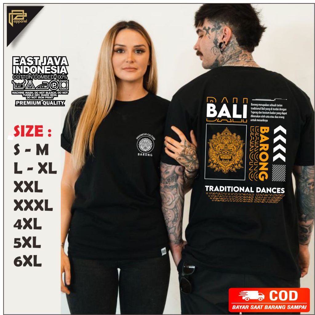 Baju kaos BARONG BALI culture big size jumbo oversize 2XL 3XL 4XL 5XL 6XL