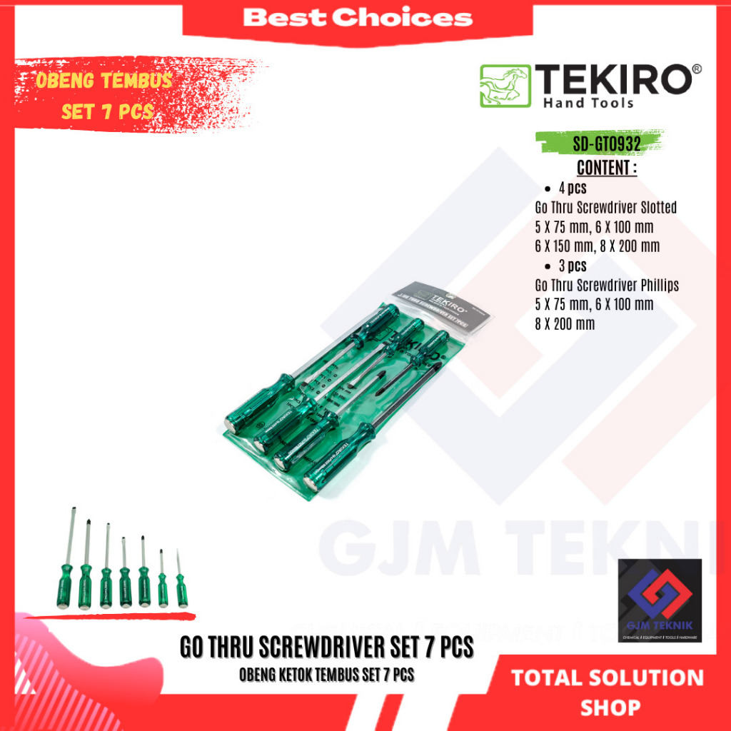 TEKIRO OBENG GO THRU 7 PCS SD-GT0932