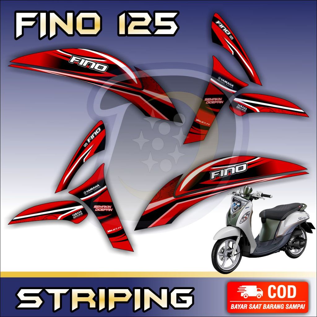 Striping Lis Fino 125 Stiker Variasi Motor Fino 125 Striping Yamaha Fino 125 Racing 2