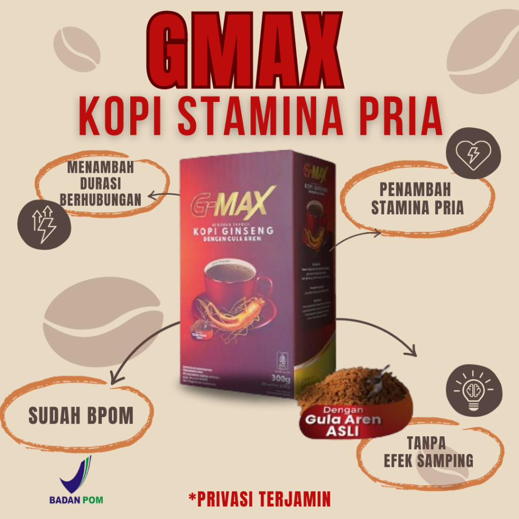 

Minuman Stamina Pria Dewasa KOPI GMAX Obat Kuat Pria Tahan Lama Sembuhkan Ejkulasi Dini Permanen