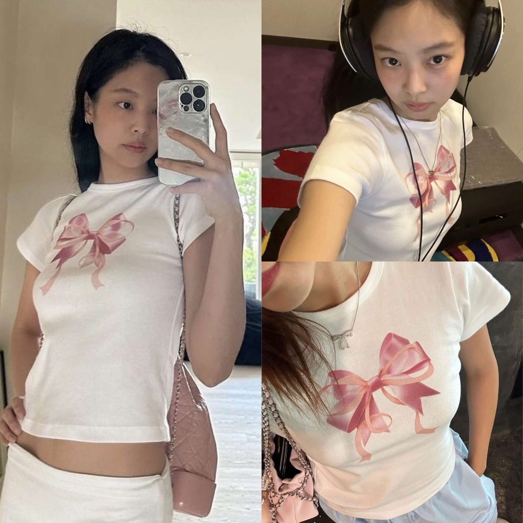 Jennie Top Pita Ribbon Kaos - [ SEORI ] blackpink baby tee t-shirt 2XL 3XL 4XL 5XL big size