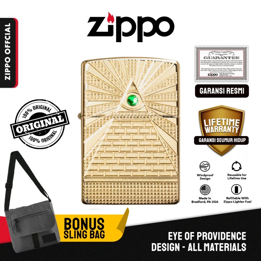 Zippo Original Eye Of Providence Design 49060 | Garansi Lifetime | Original USA