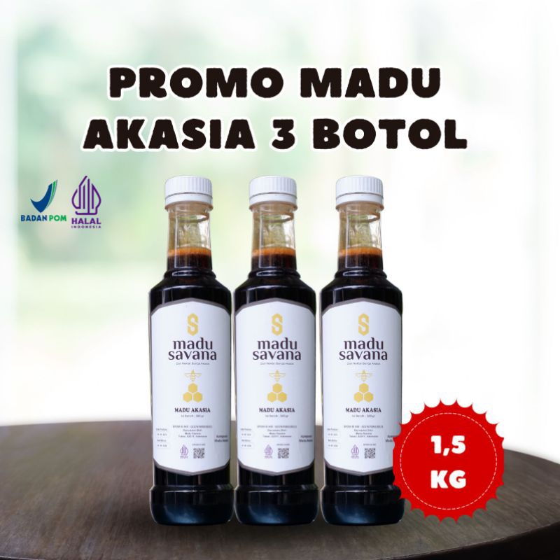 

Madu Savana Akasia Paket 3 Botol Spesial