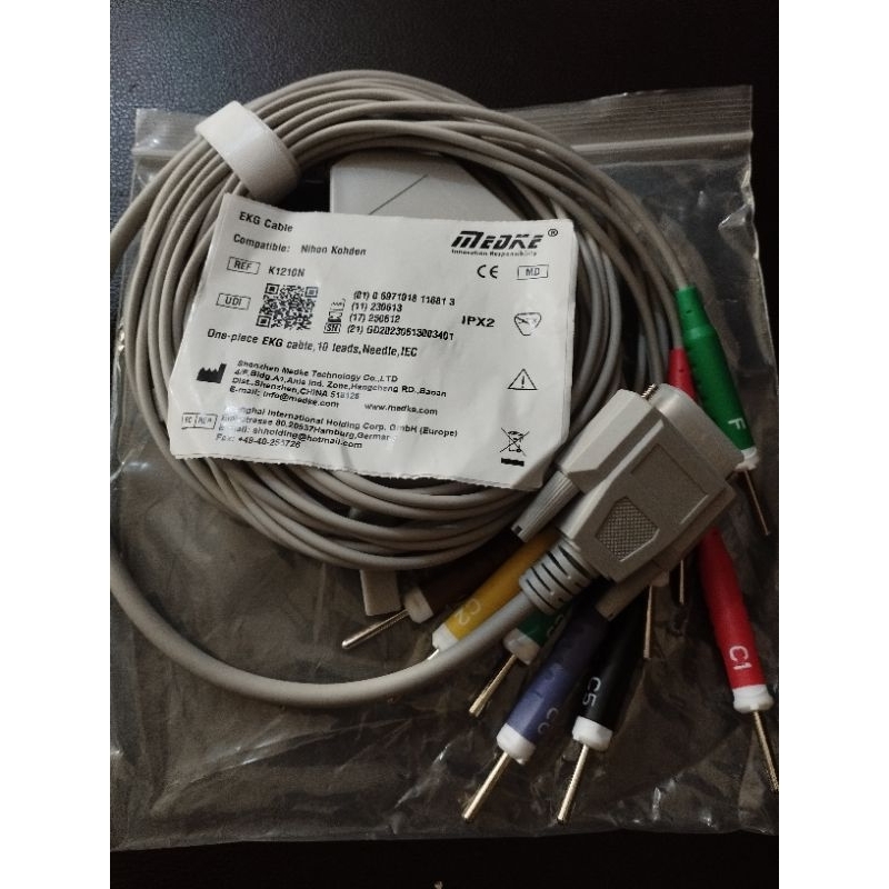 KABEL EKG COMPATIBLE NIHON KOHDEN ZONCARE CARDIOLINE COMEN 15 PIN 10 LEADS