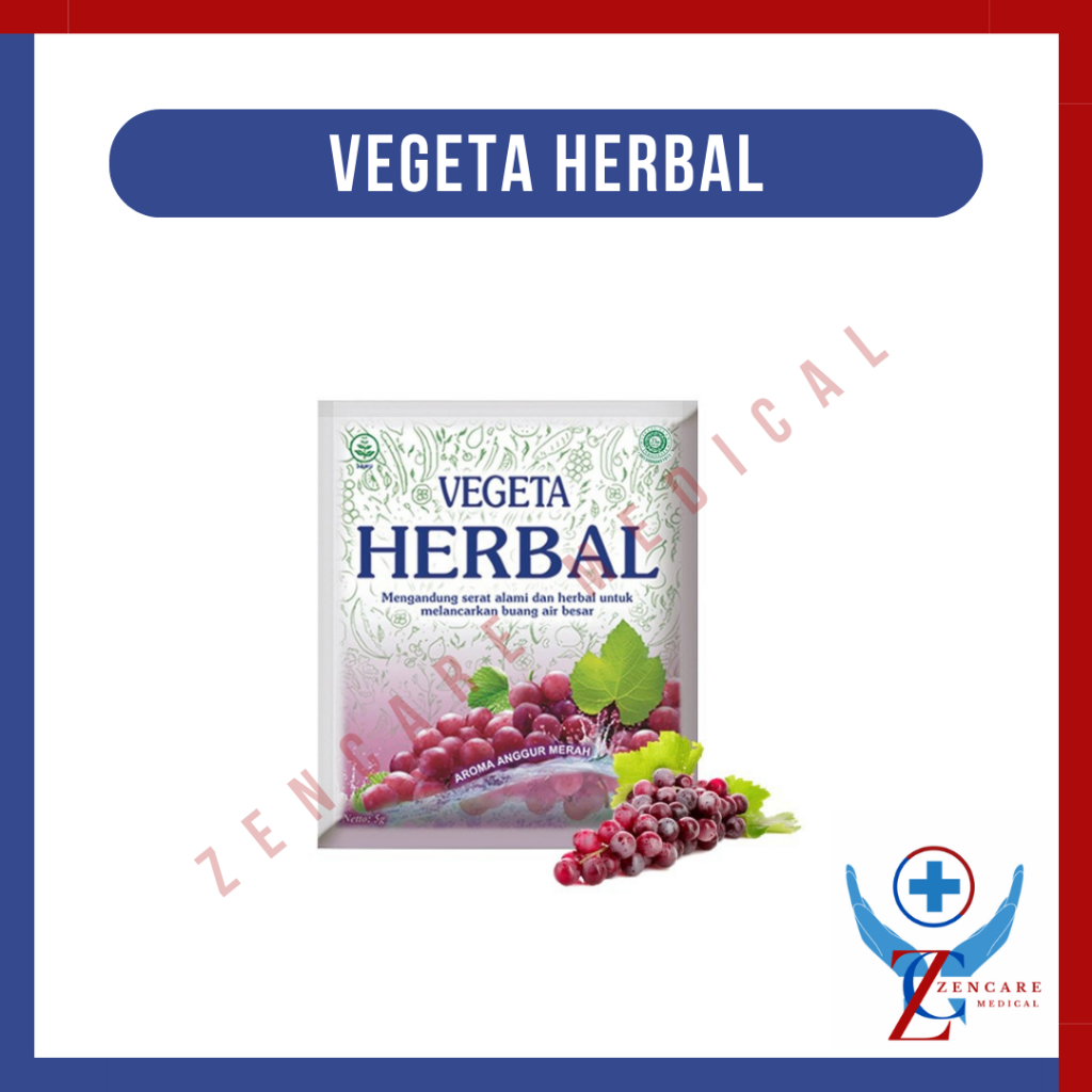 

Vegeta Herbal Aroma Anggur Merah Isi 5 Gram / Minuman Pelancar BAB - Sepack 12 Pcs