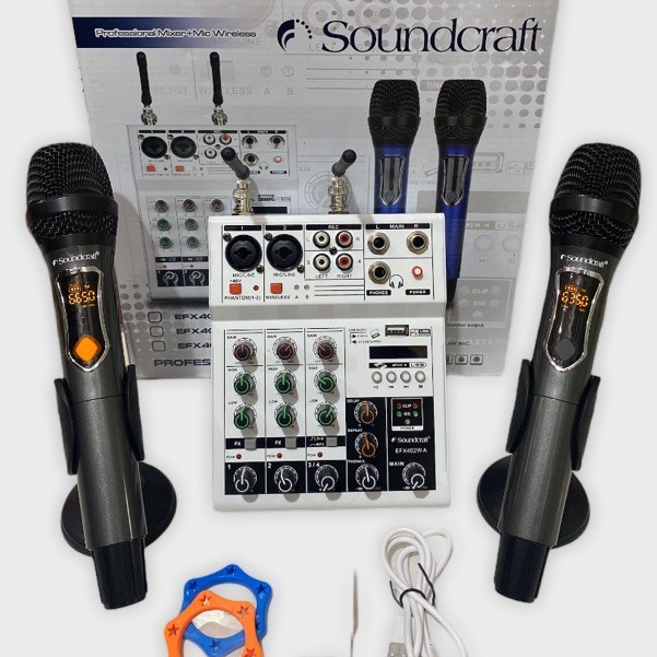 SOUNDCRAFT EFX402W AUDIO MIXER WITH MIC WIRELESS EFX402 W EFX 402 W