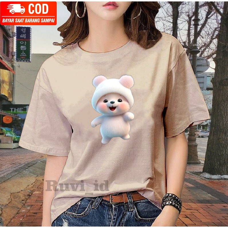 Ruvi_id-KAOS WANITA DISTRO BELI 3 GRATIS HEADSET EXTRA BAS / KAOS GAMBAR BERUANG / KAOS WANITA IMPORT / KAOS WANITA KOREAN STYLE / KAOS WANITA DEWASA / KAOS WANITA LENGAN PENDEK / KAOS WANITA KEKINIAN / ATASAN WANITA MURAH / BAJU COUPLE / T-SHIRT JUMBO