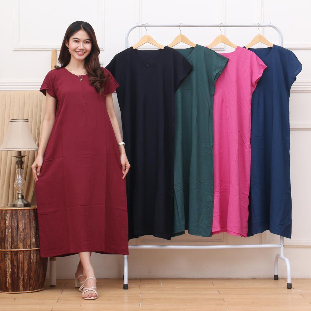 Baju Daster Wanita Piyama Size Jumbo Tanpa Lengan Pendek Yukensi Terbaru Kekinian Ld 130 140