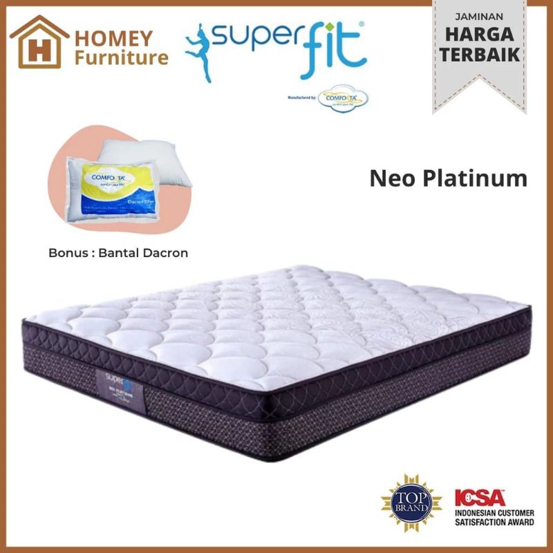 SPRING BED SUPER FIT NEO PLATINUM MINIMALIS KASUR SUPER FIT MATRAS SUPER FIT SPRING BED ORI SPRING B