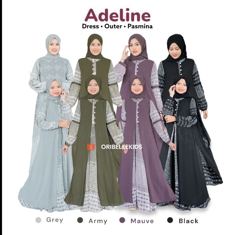 Adeline by Oribelle/gamis couple ibu dan anak/dress muslim/gamis keluarga/gamis premium/baju muslim 