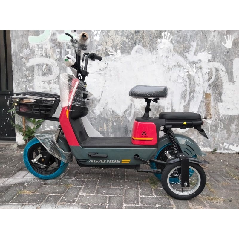 SEPEDA LISTRIK AGHATOS 350 + RODA BANTU