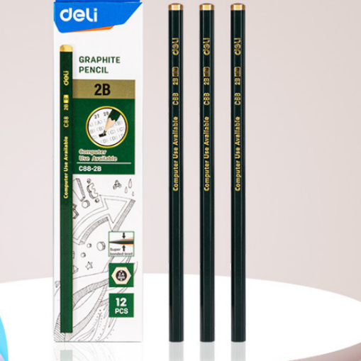 

Deli Graphite Pencil / Pensil Kayu 2B 1 Pack Isi 12pcs Kualitas Bagus EC88-2B perlengkapan sekolah perlengkapan rumah alat tulis kantor ATK terbaru