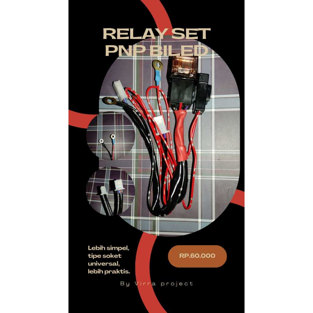 Relay set PNP BILED kabel relay set lampu projie biled