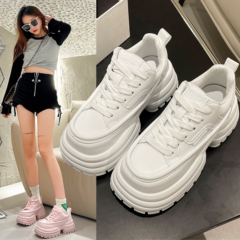 Sepatu Wanita Putih Sneakers Cewek Tinggi Kasual Import Sepatu Perempuan Tali Kekinian Terbaru SP-29