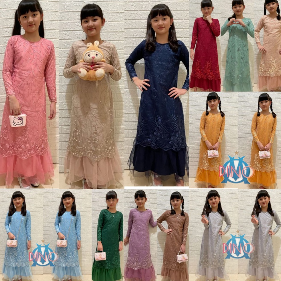 GROSIR ✅ GAMIS GERALDINE ANAK BRUKAT TILE MUTIARA IMPORT / GAMIS ANAK BRUKAT TILE MUTIARA 3-12 TAHUN