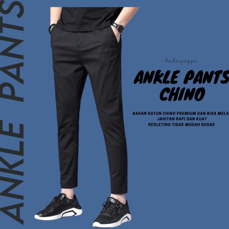 BABAYAGA - Celana ANKLE chino ANKLE Pants Pria Chino CELANA ANKLE PANTS SLIM FIT PRIA CELANA CHINO A