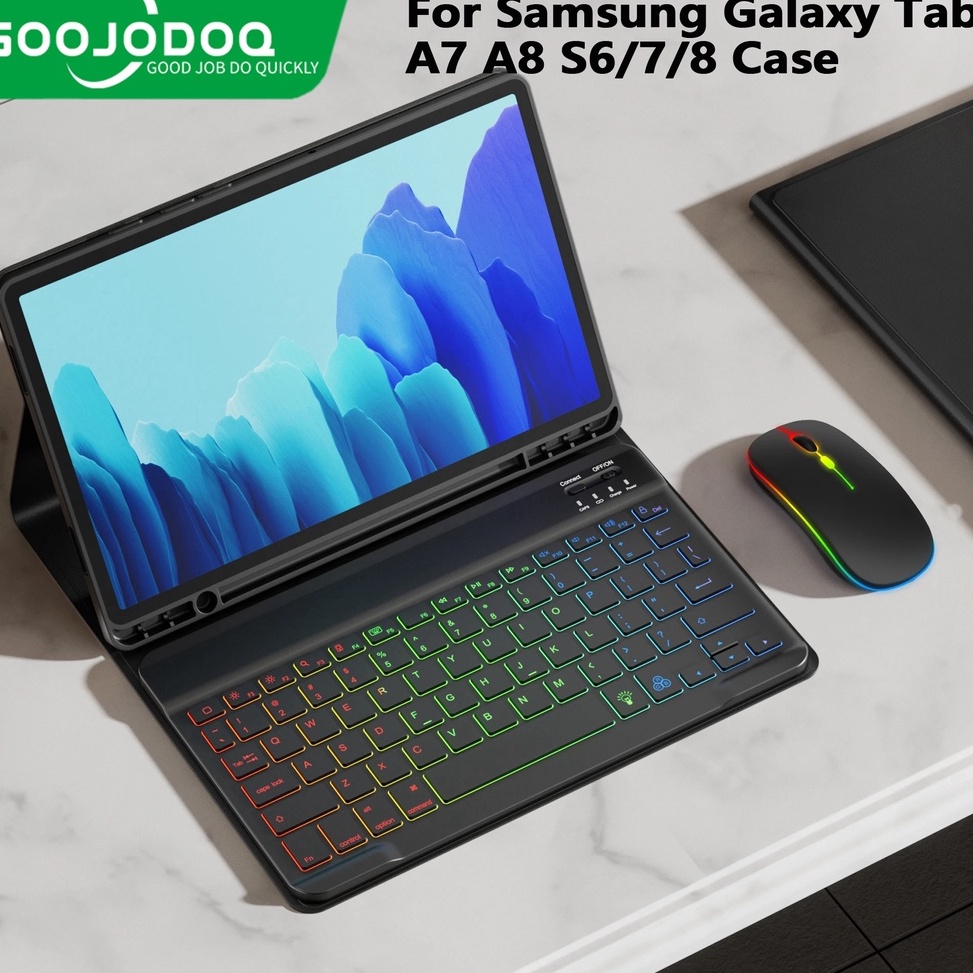 Instan Tablet Case For Samsung Galaxy Tab A7 A8 Case Keyboard For Samsung Tab S6 Lite Case Rainbow K