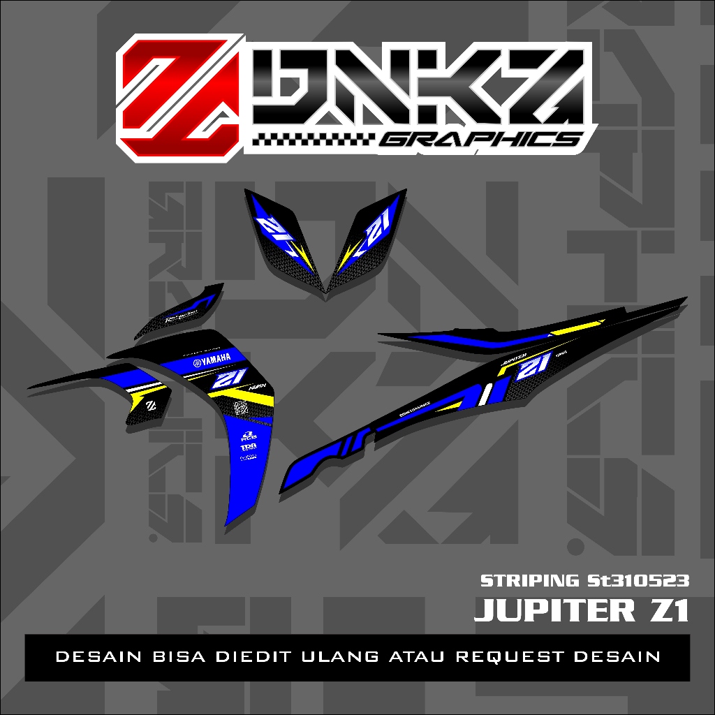 Stiker Jupiter Z1 Lagenda 115Z Jupiter RC Decal Striping Jupiter Z1 Premium Racing ST310523 DNKZ