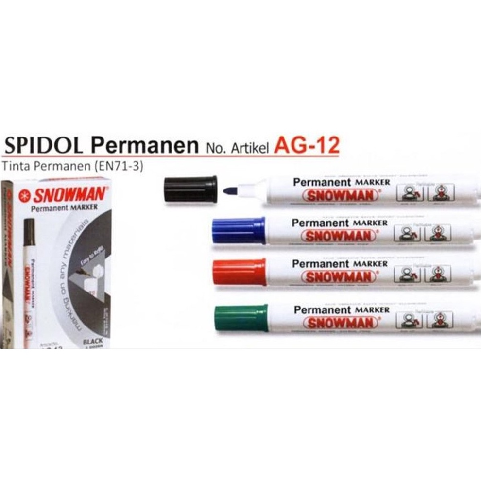 

✨ Spidol Permanen Snowman AG12 LUSIN grosir